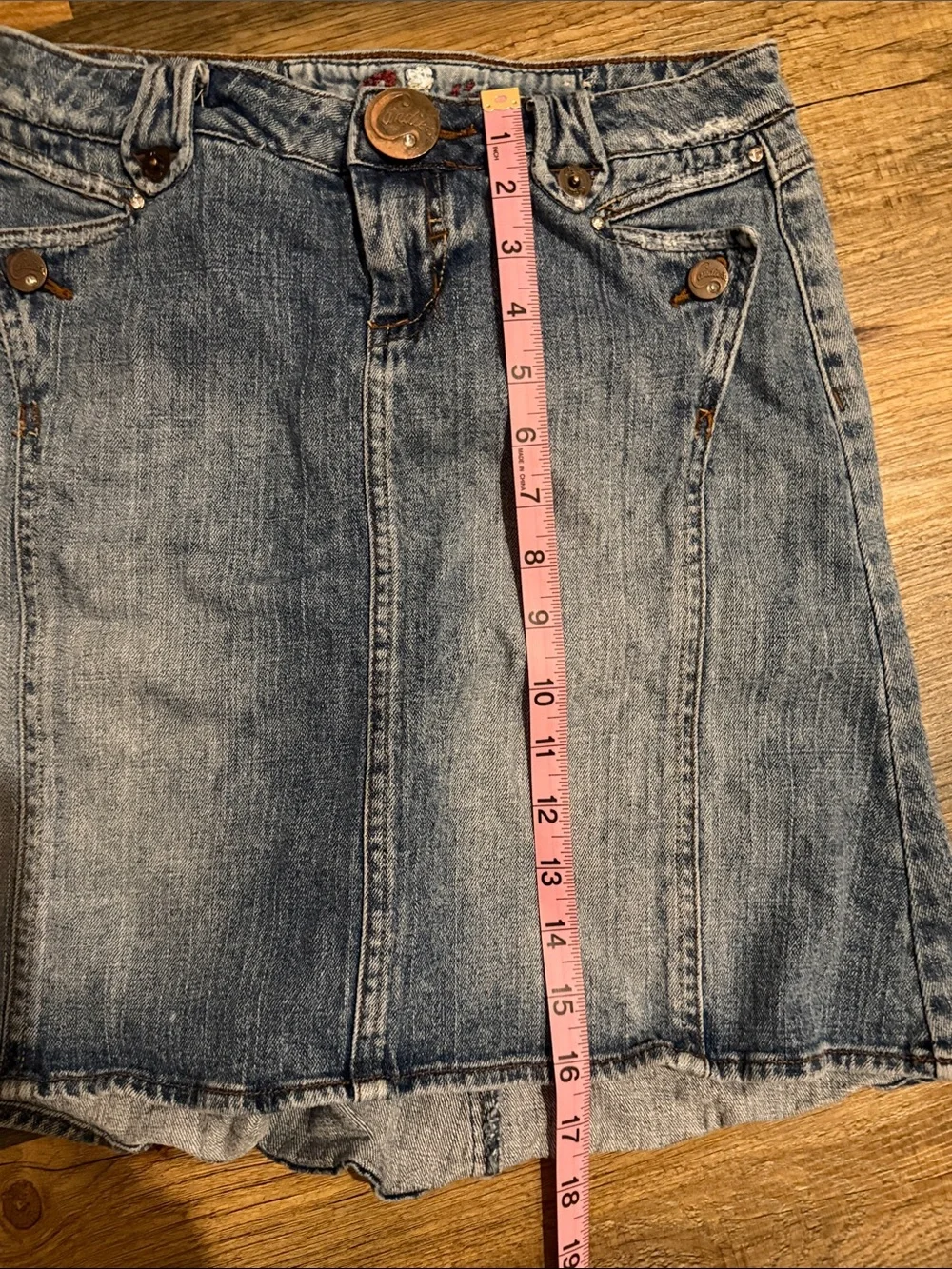 Blue Denim A-Line Mini Skirt